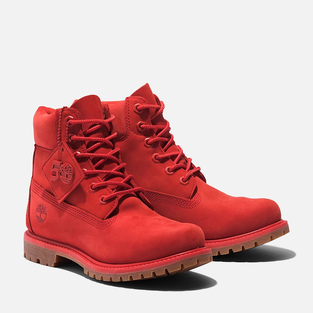 Timberland 50th Anniversary 6 Inch Waterproof Red Nubuck‎ Boots Streetwear